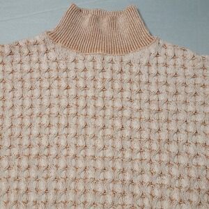 Knox Rose Mock Neck Sweater Womens Medium Chunky Knit Cottagecore Ribbed Cuffs